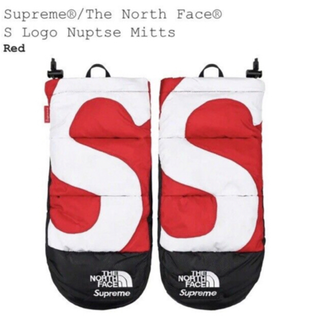 supreme The North Face S Logo Mitts Red