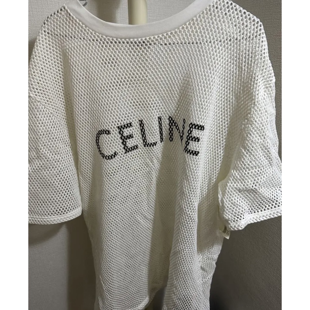 新品未使用品 タグ付き CELINE セリーヌ メッシュ Tシャツ ホワイトCELINETシャツ