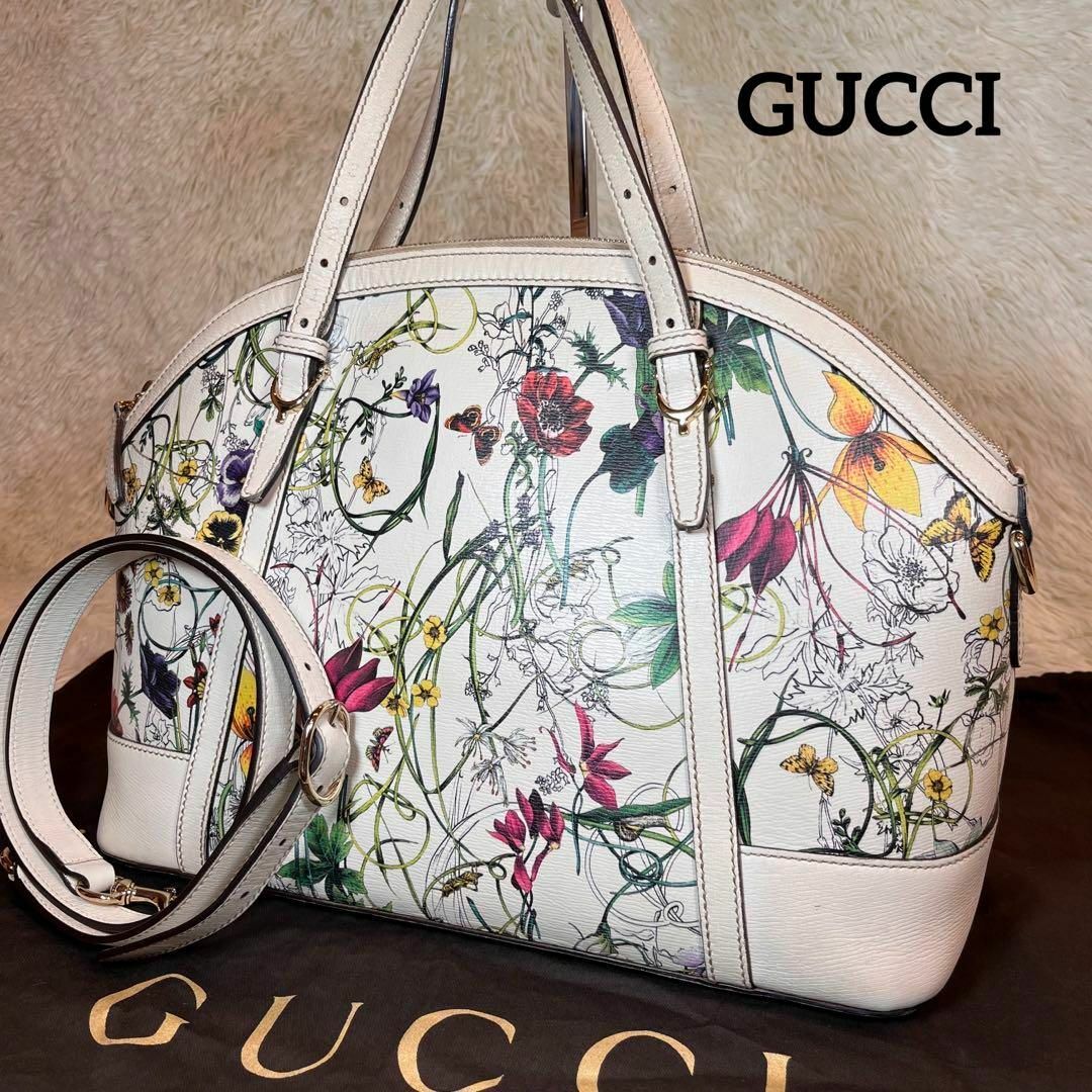 Gucci - 美品✨GUCCI 2way フローラル トートバッグ 花柄 ショルダーの