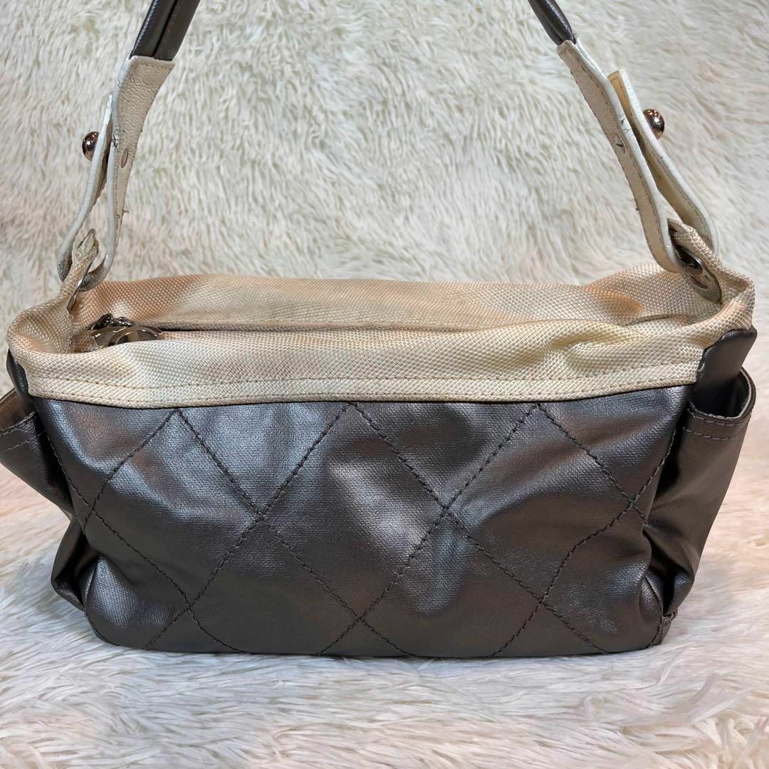 美品✨シャネル パリビアリッツ ワンショルダー マトラッセ シルバー