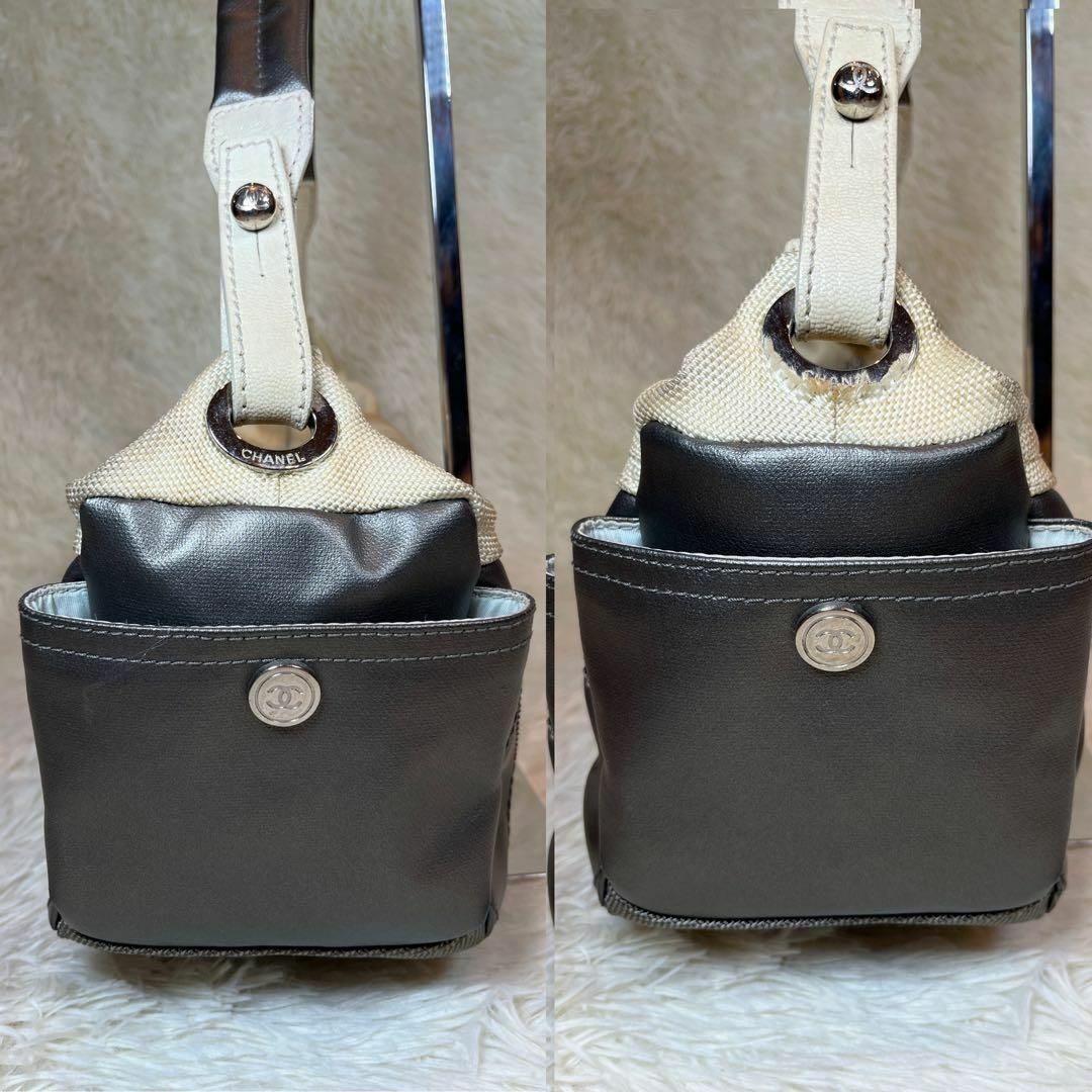 美品✨シャネル パリビアリッツ ワンショルダー マトラッセ シルバー