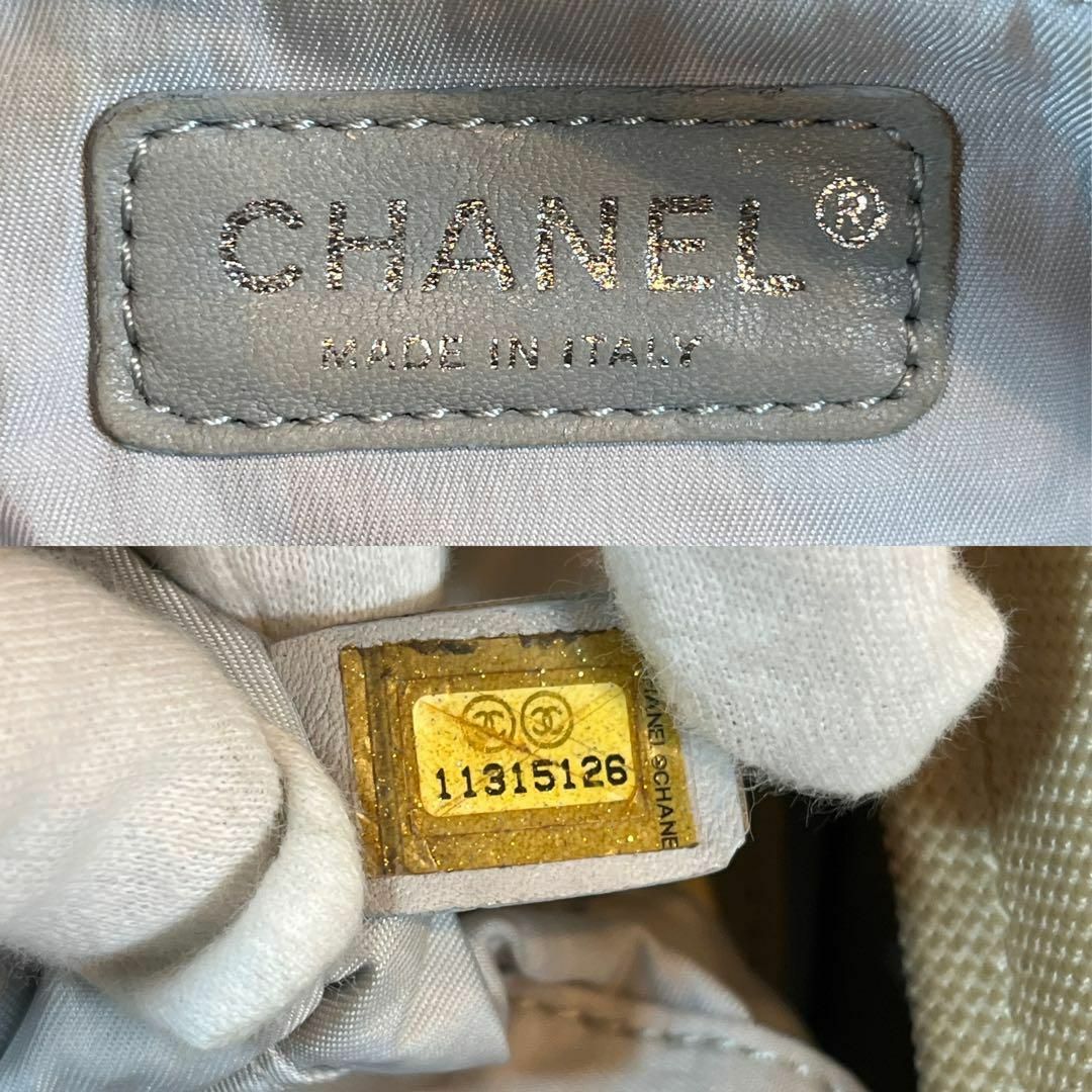 美品✨シャネル パリビアリッツ ワンショルダー マトラッセ シルバー