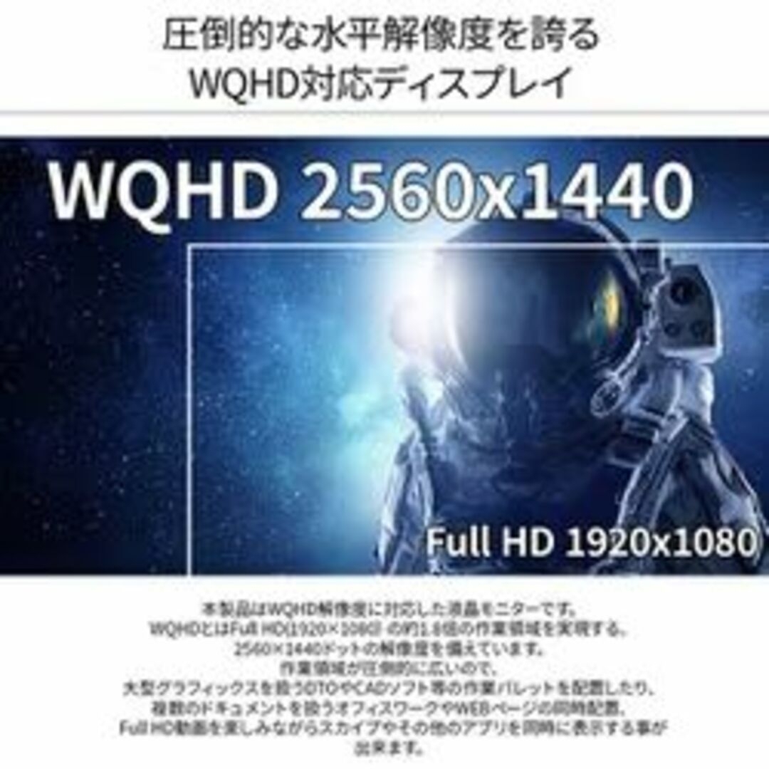 美品 WQHD 23.8インチ 高解像度モニター