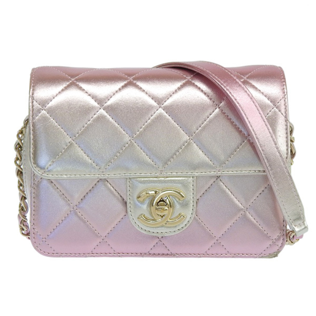 CHANEL - 【中古】CHANEL シャネル レザー ミニマトラッセ ココマーク