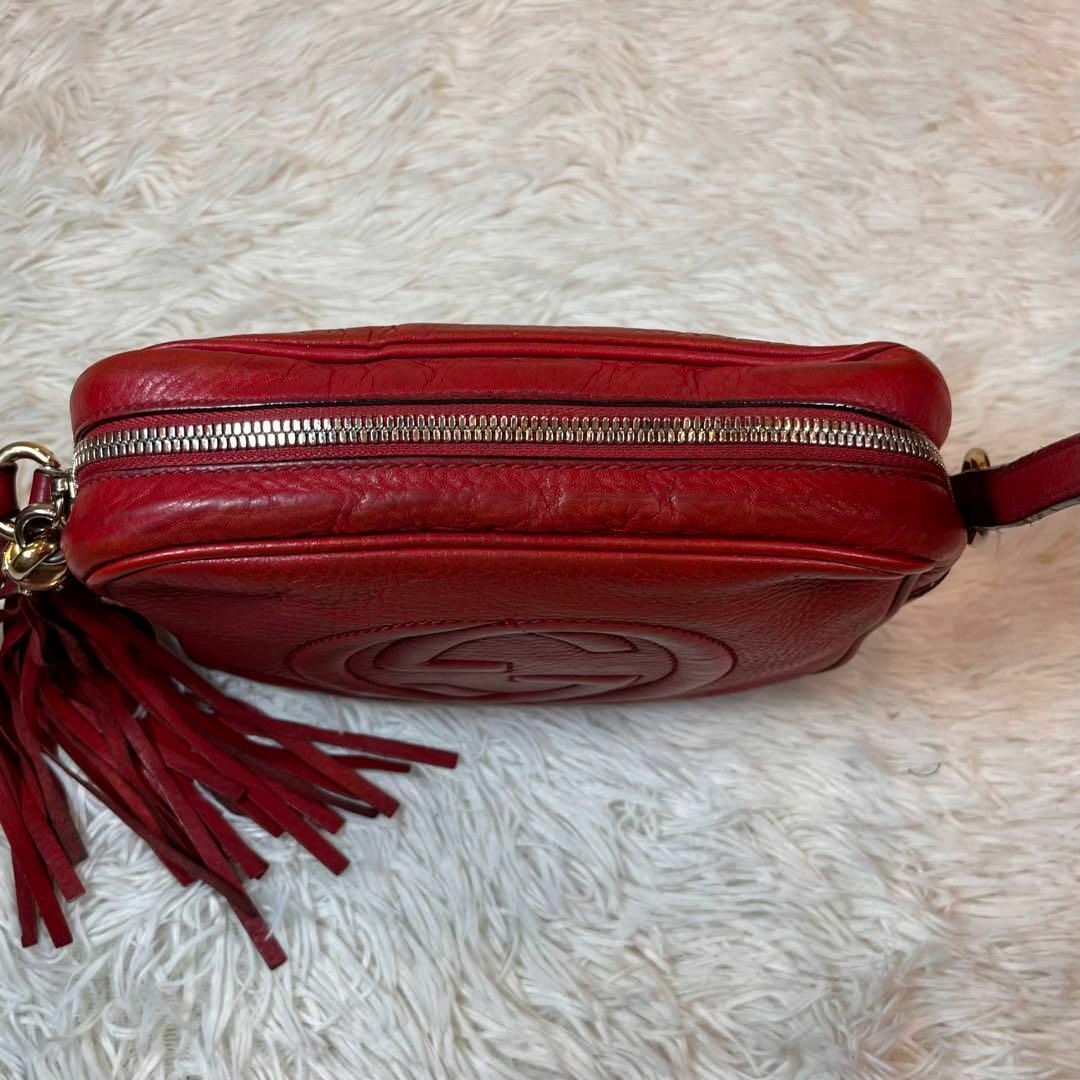 美品✨GUCCI インターロッキング ショルダー フリンジ ソーホー 赤 レザー