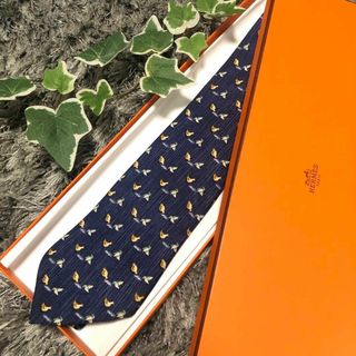 エルメス(Hermes)のHERMES エルメス メンズ ネクタイ ブルー 総柄(ネクタイ)