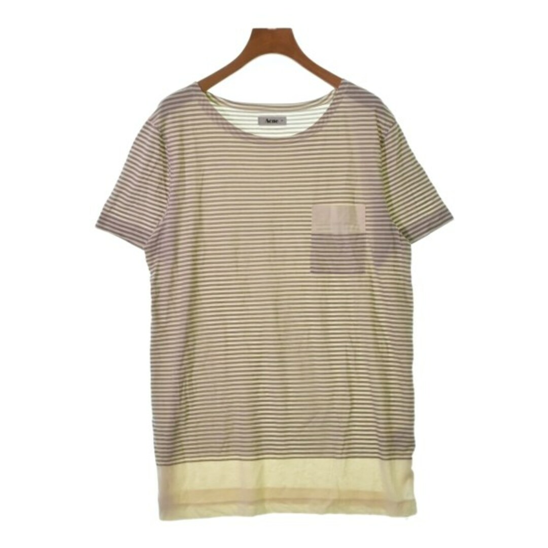 ACNE(アクネ)のAcne アクネ Tシャツ・カットソー XS アイボリーx茶(ボーダー) 【古着】【中古】 レディースのトップス(カットソー(半袖/袖なし))の商品写真