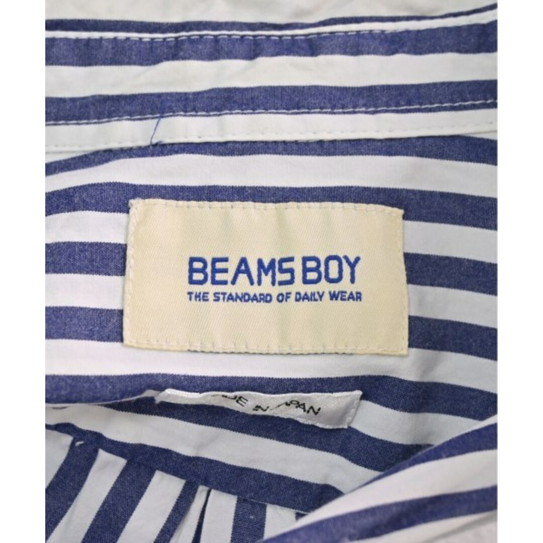 BEAMS BOY ビームスボーイ シャツワンピース F 青x白(ストライプ) 2