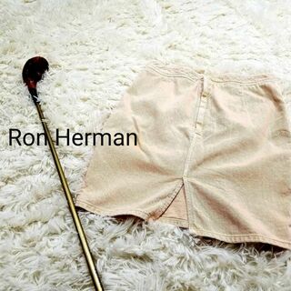 ロンハーマン(Ron Herman)のロンハーマンRonHermanデニムタイトストレートスカートXSベージュ系ゴルフ(ひざ丈スカート)
