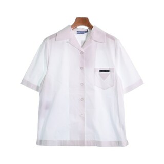 プラダ ギンガムチェック クロップドシャツ 長袖 40 黒 白 P407GC