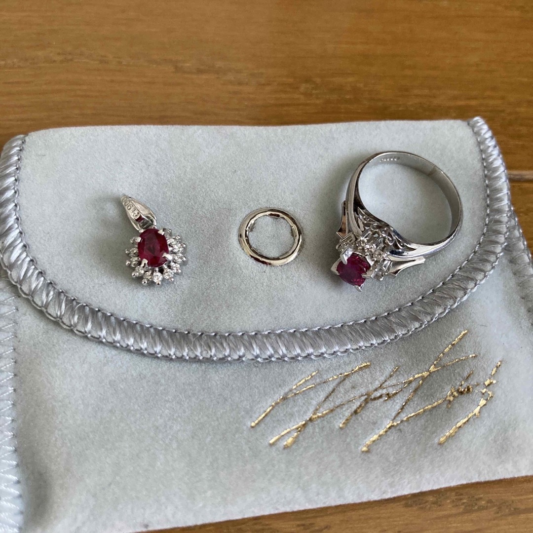 ルビー ダイヤモンド プラチナ リング ネックレストップ ルビー ダイヤモンド プラチナ リング ネックレストップ