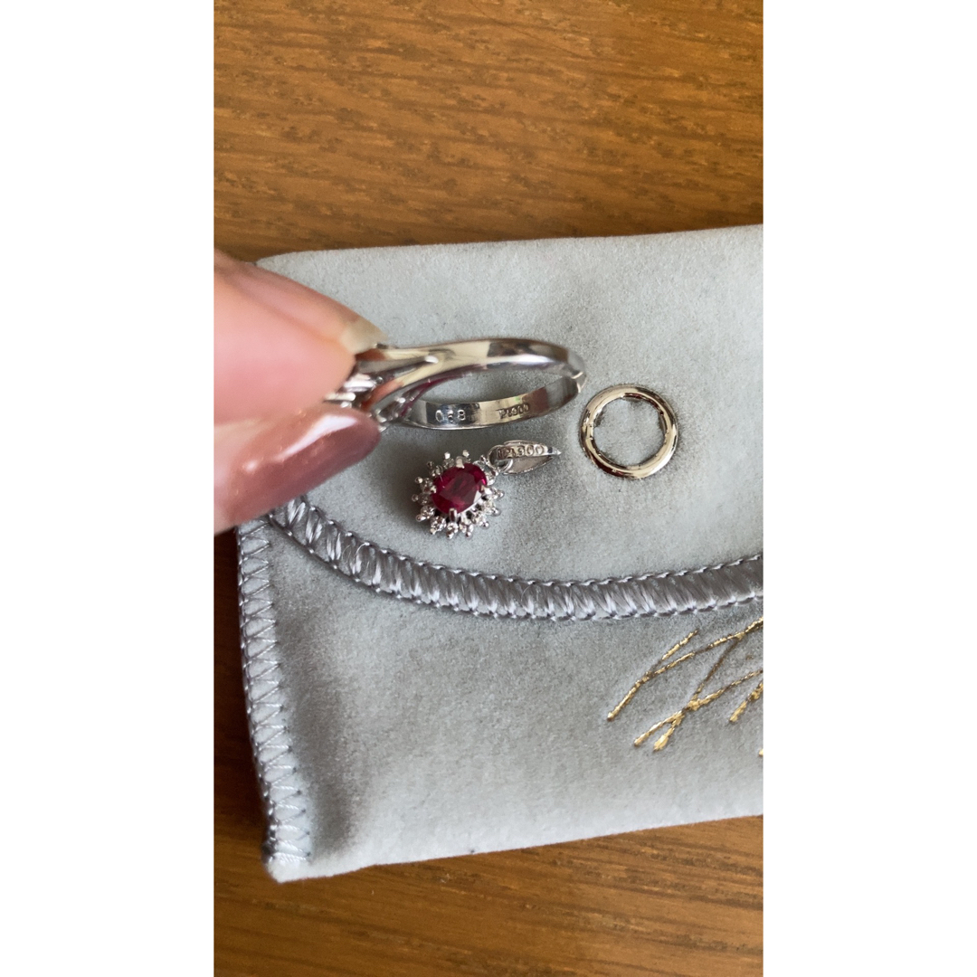 ルビー ダイヤモンド プラチナ リング ネックレストップ ルビー ダイヤモンド プラチナ リング ネックレストップ
