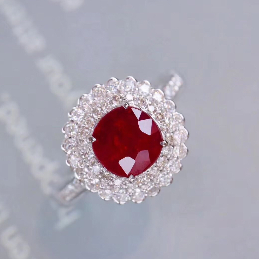 天然ルビー ダイヤ リング ペンダントトップ2Way1.1ct k18 ¥の通販 by
