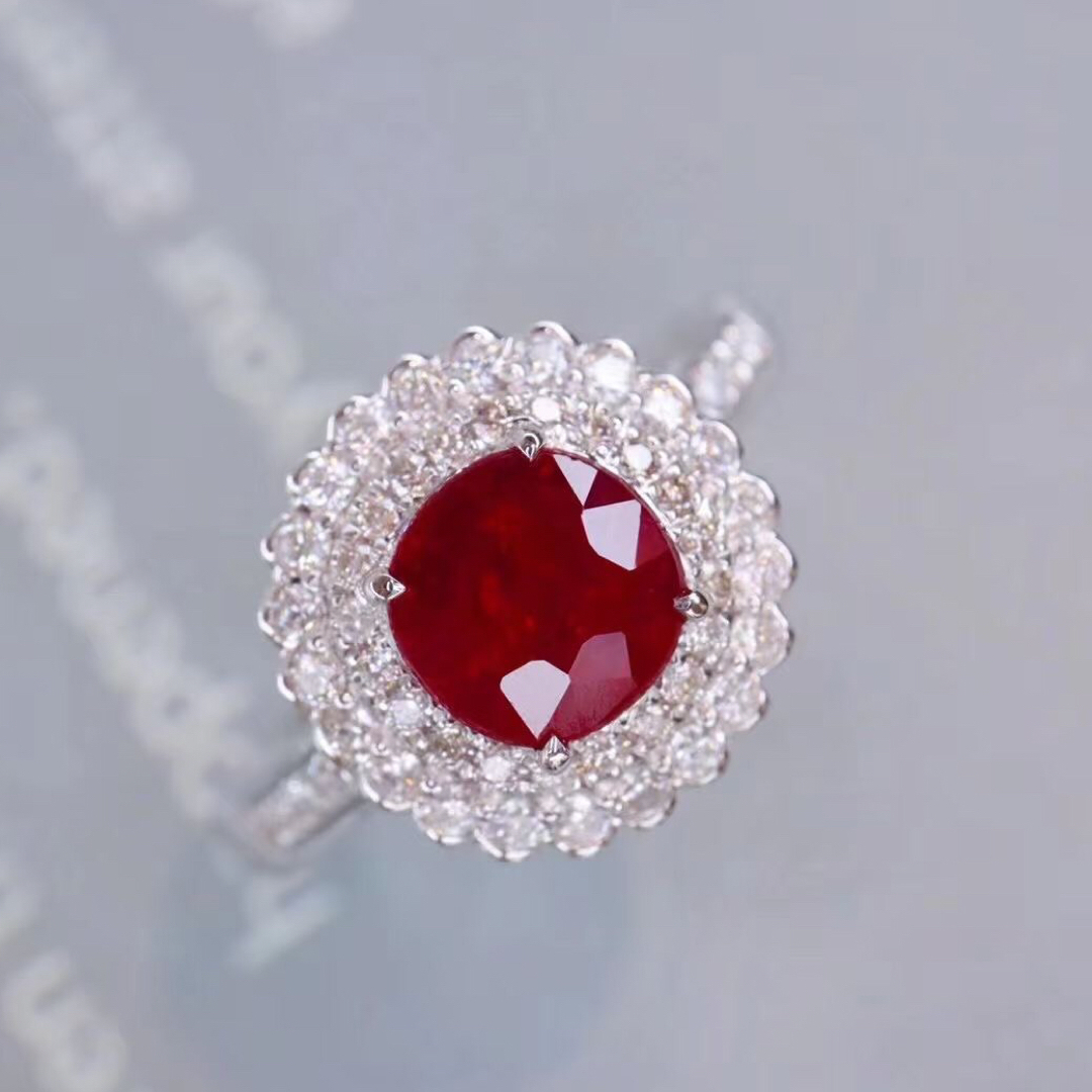 天然ルビー ダイヤ リング ペンダントトップ2Way1.1ct k18 ¥の通販 by ...