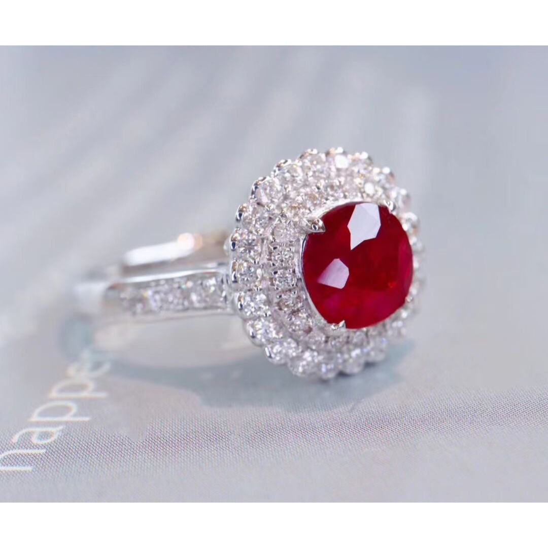 天然ルビー ダイヤ リング ペンダントトップ2Way1.1ct k18 ¥の通販 by