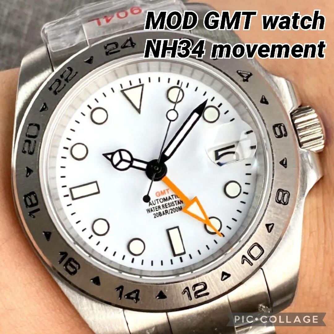 新品 NH34 GMT MOD 自動巻 高品質 ムーブメント 腕時計 オマージュ