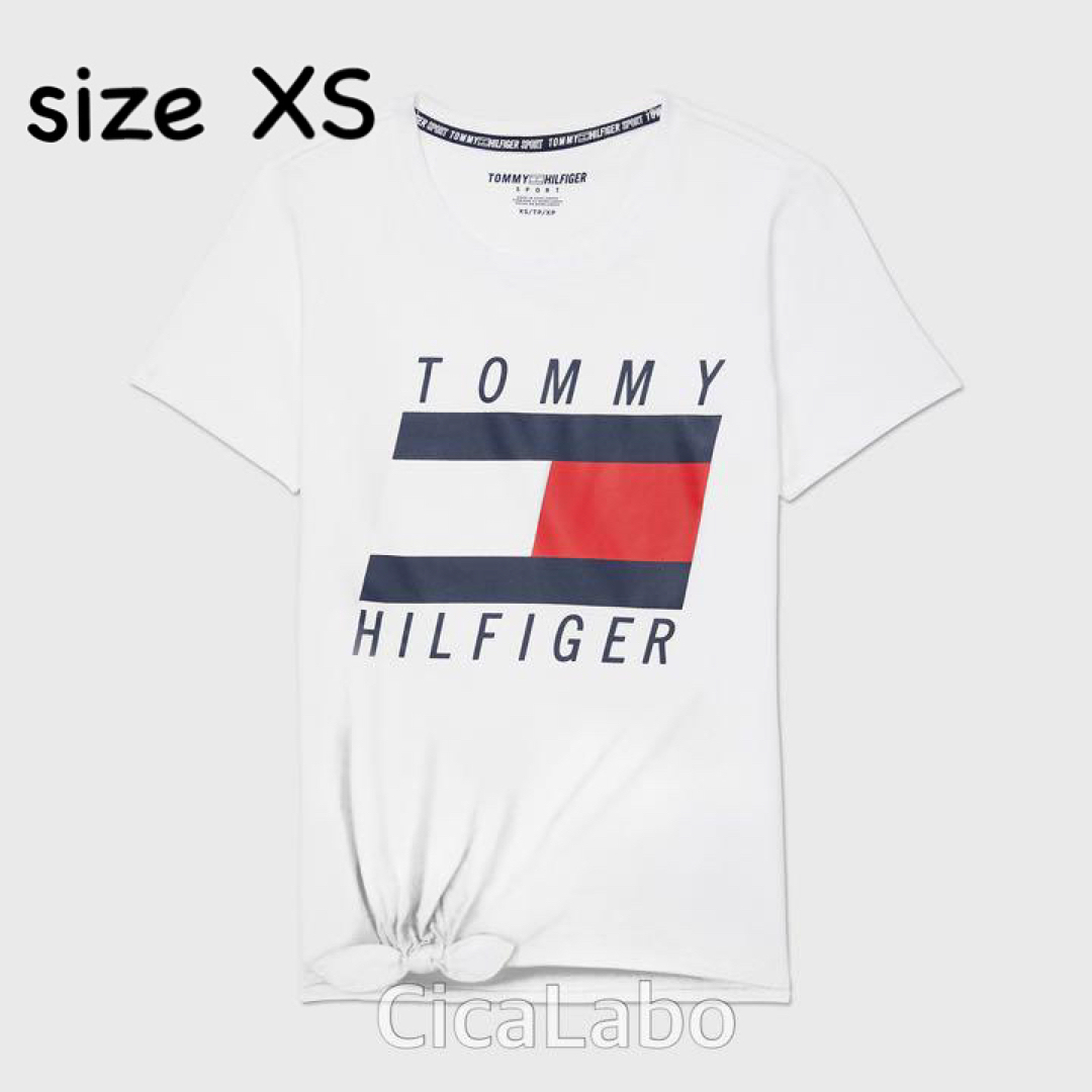 TOMMY HILFIGER(トミーヒルフィガー)の【新品】トミー スポーツ Tシャツ ホワイト XS レディースのトップス(Tシャツ(半袖/袖なし))の商品写真