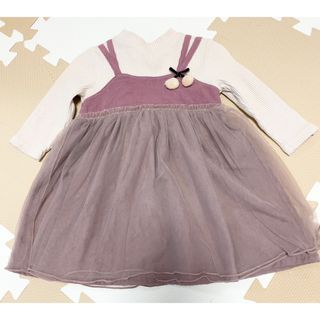 プティマイン(petit main)の【80cmプティマイン】長袖ワンピース｜チュール｜ベビー服(ワンピース)