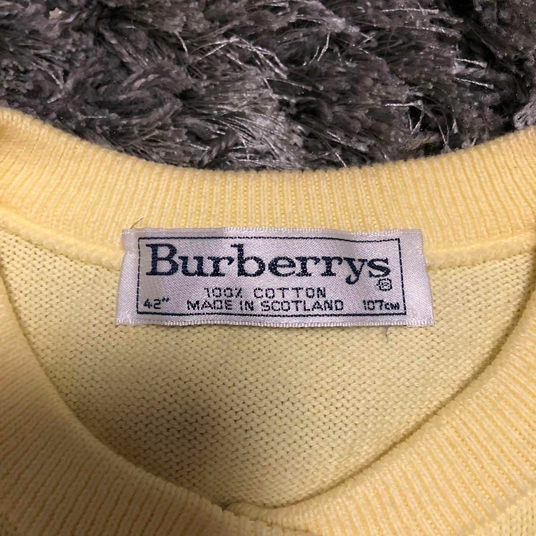 BURBERRY(バーバリー)のバーバリー　レディース　カーディガン　ライトイエロー　サイズL 金ボタン レディースのトップス(カーディガン)の商品写真