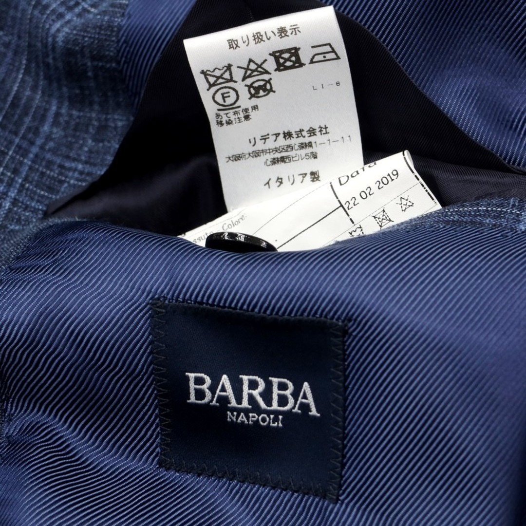 BARBA - 【中古】バルバ BARBA ウールシルクリネン チェック ダブル 6B