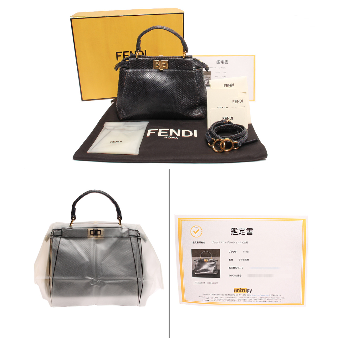 フェンディ FENDI 2wayレザーハンドバッグ パイソン柄 レディース