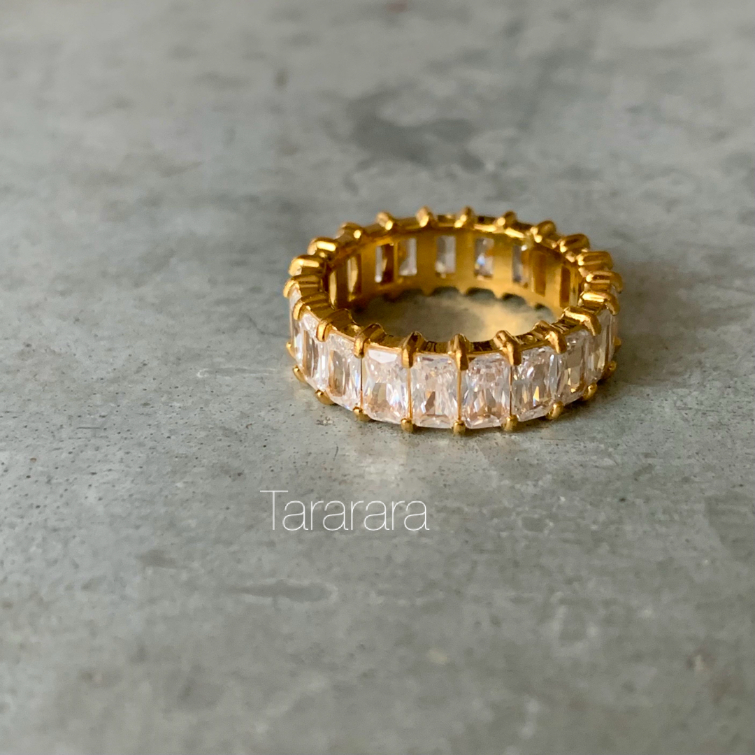 ●stainlessCzフルエタニティRing G●金属アレルギー対応 レディースのアクセサリー(リング(指輪))の商品写真