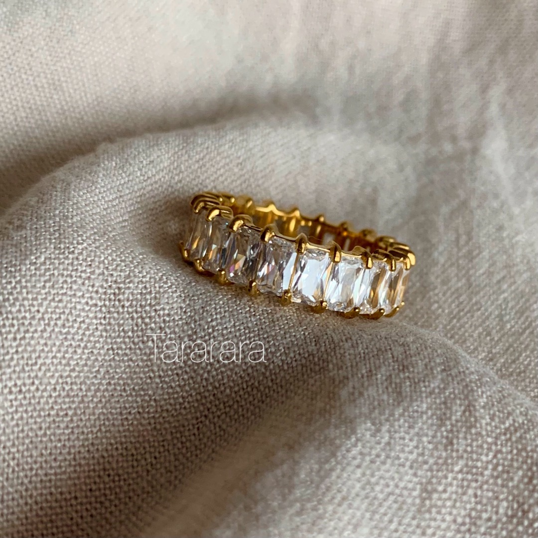 ●stainlessCzフルエタニティRing G●金属アレルギー対応 レディースのアクセサリー(リング(指輪))の商品写真