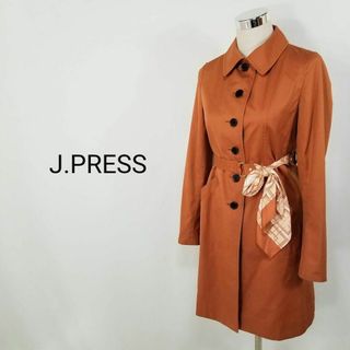 ジェイプレスレディス(J.PRESS LADIES)のジェイプレスJPRESSアシッドオレンジリボンベルトトレンチコート9号M(トレンチコート)