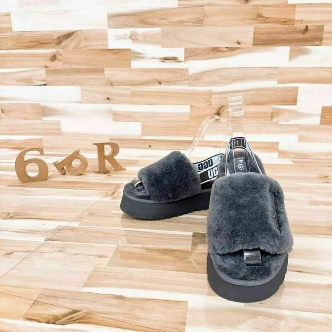 UGG - 【アグ】シープスキン ファー 厚底サンダル ディスコ秋冬 25.0