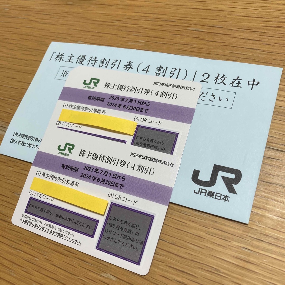 JR東日本　株主優待　2枚チケット