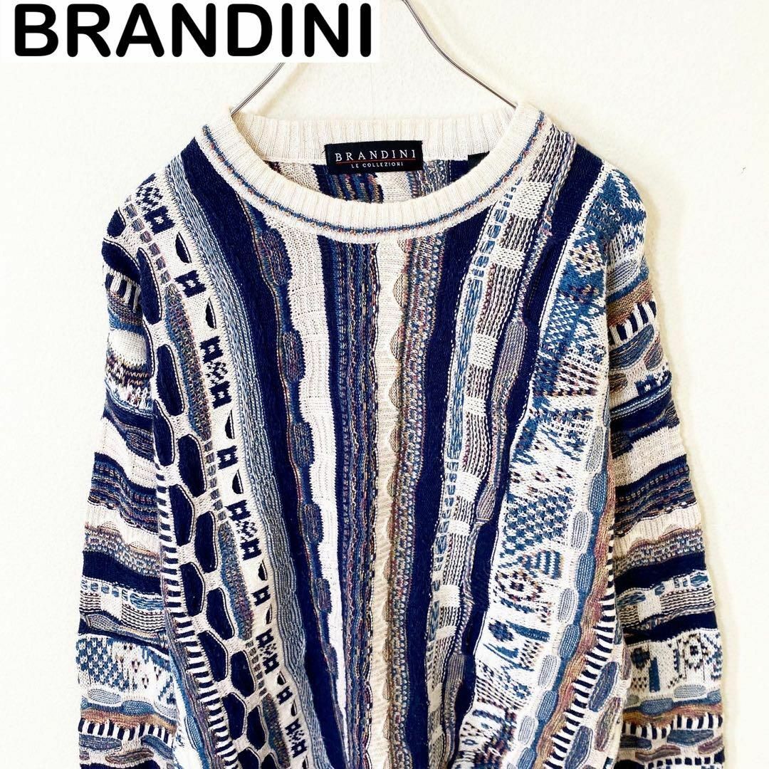 トップスBRANDINI Vintage 3Dニット　セーター　　ヴィンテージ