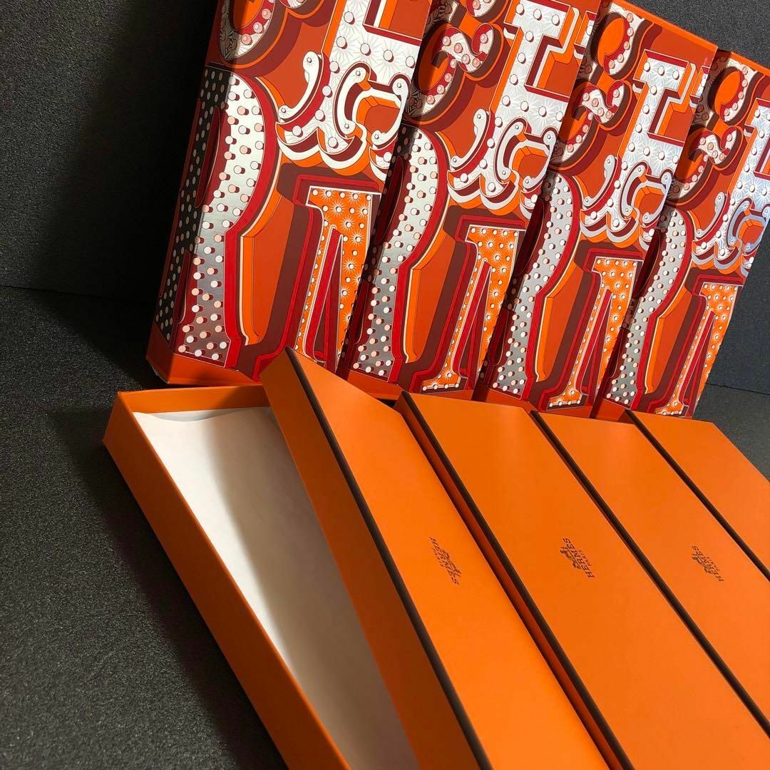 Hermes - エルメス 空き箱 二重 箱 長方形 細長い オレンジ 薄紙 4