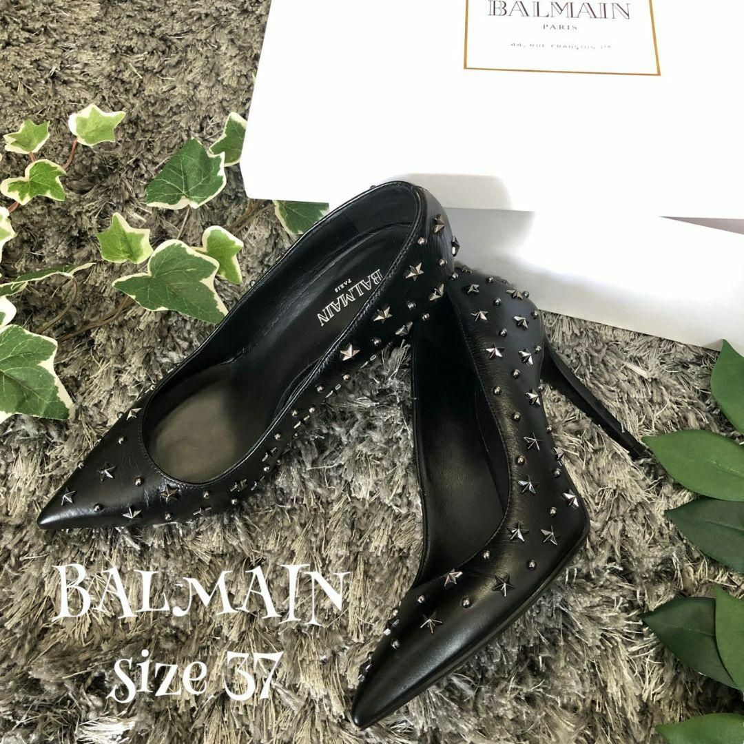 BALMAIN - バルマン BALMAIN パンプス ブラック スタッズ サイズ24cm