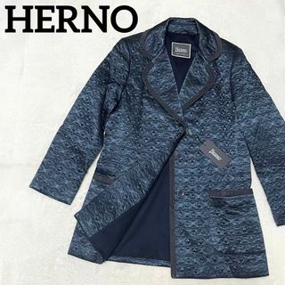 ヘルノ(HERNO)の631 希少•美品 HERNO キルティング ジャケット レディース 44 L(チェスターコート)