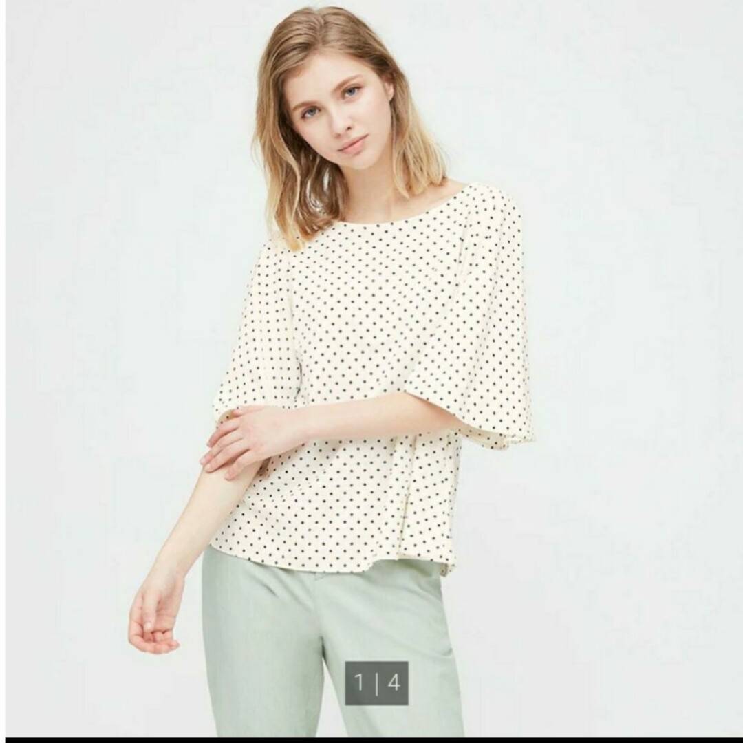 UNIQLO(ユニクロ)の【UNIQLO】ドットカットソー レディースのトップス(カットソー(長袖/七分))の商品写真