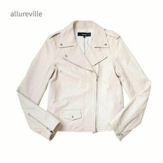 アルアバイル(allureville)のallureville アルアバイル ラムレザー ライダースジャケット ベージュ(ライダースジャケット)