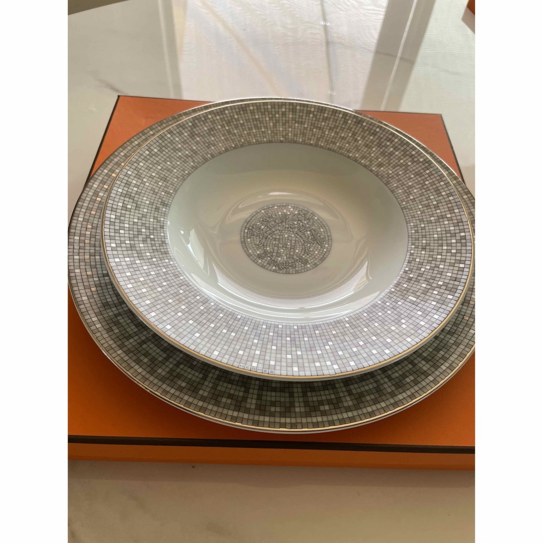 エルメス モザイク プラチナ プレート27.5cm 2枚組 - 食器