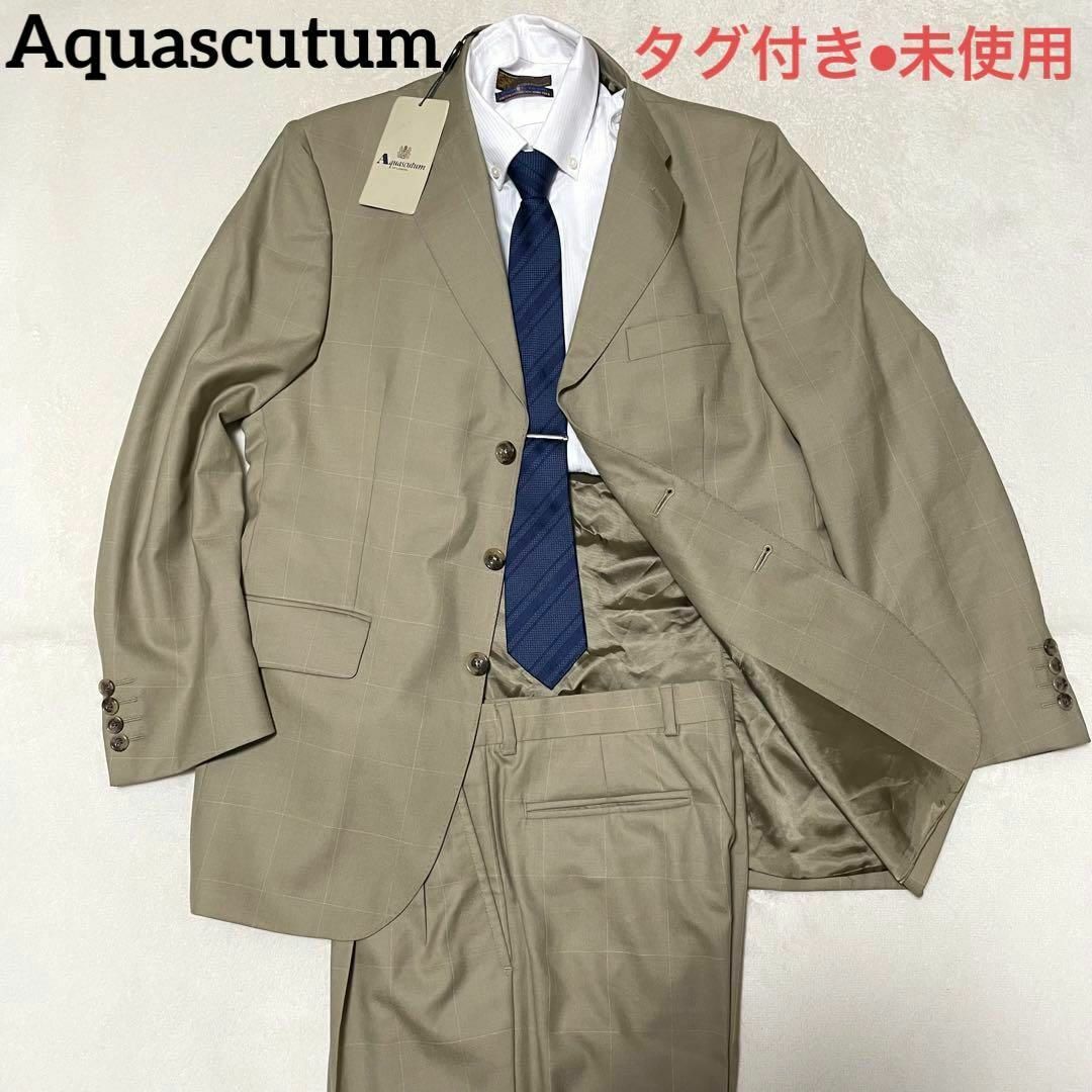 627 新品タグ付き Aquascutum セットアップ スーツ ウール 38S