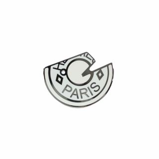 エルメス ピンブローチ バッチ ストリートH メタル シルバー/ネイビー-