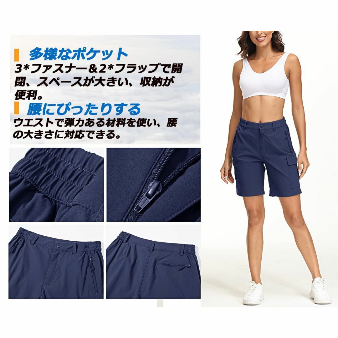 ハーフパンツ レディース 速乾 アウトドア ショートパンツ 登山ウェア カーゴパ