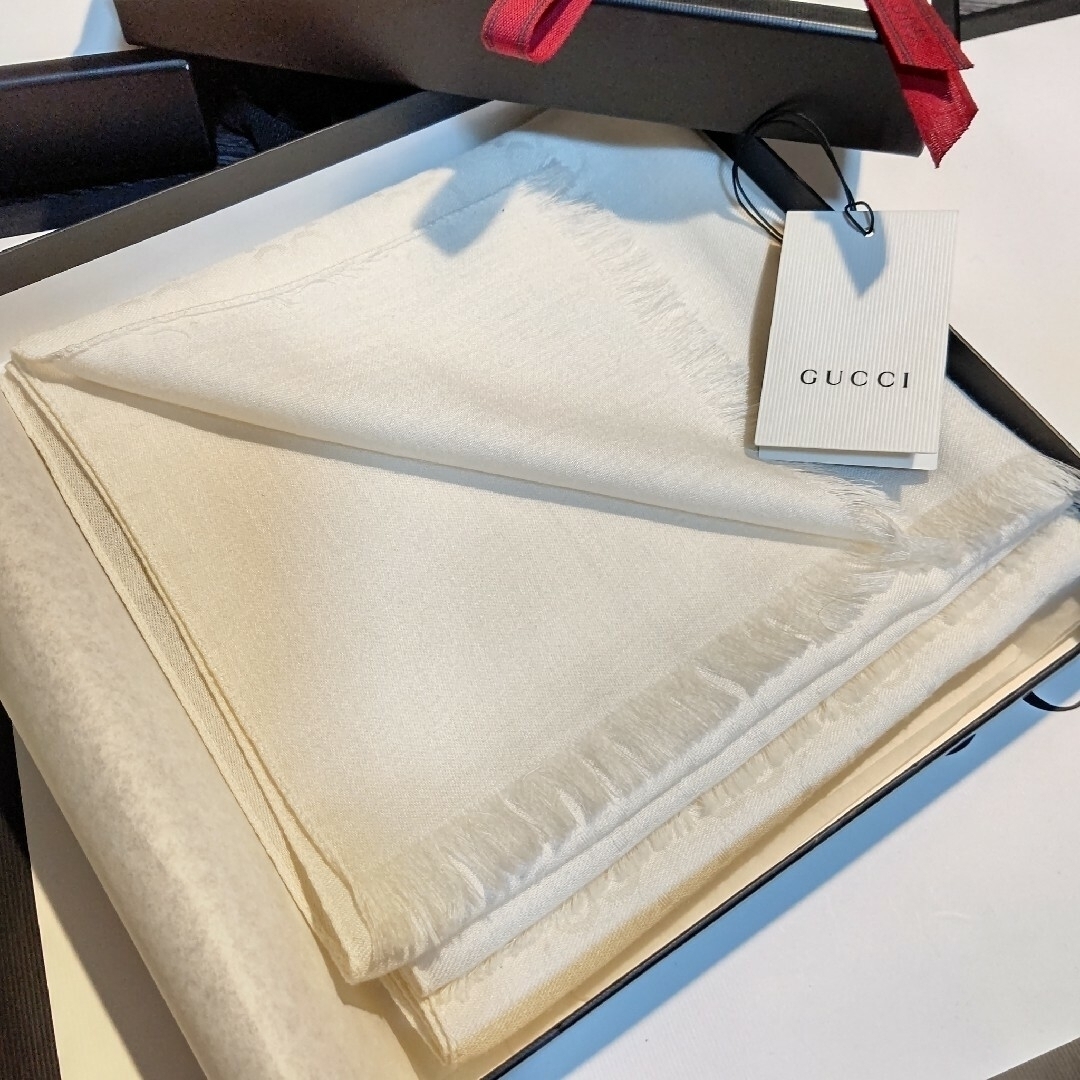 ❤品箱付き❤GUCCI マフラー ストール ショール スカーフ❤ホワイト❤-