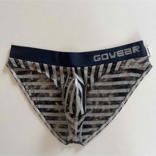 gowear Vシェイプビキニ　グレーボーダー　M メンズビキニ　ビキニブリーフ(その他)