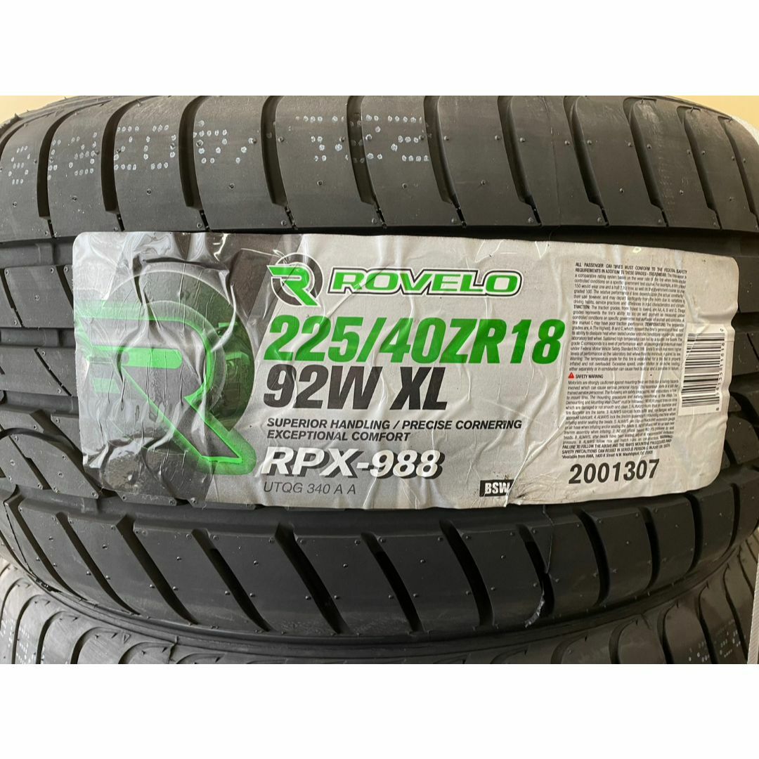 225/40R18 新品未使用 タイヤ 4本セット 送料無料!ROVERO