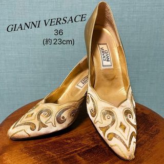 極美品】GIANNI VERSACE ヴィンテージ 太陽神 ヒールパンプス www ...