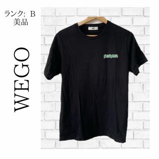 ウィゴー(WEGO)の【美品】 WEGO レディース メンズ 半袖Tシャツ ブラック ロゴ ✓848(Tシャツ(長袖/七分))