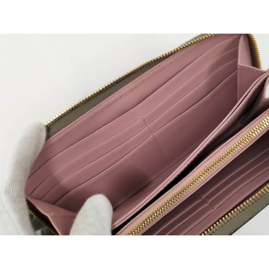 PRADA(プラダ)のPRADA ラウンドファスナー長財布 リボン サフィアーノ レザー グレー レディースのファッション小物(財布)の商品写真