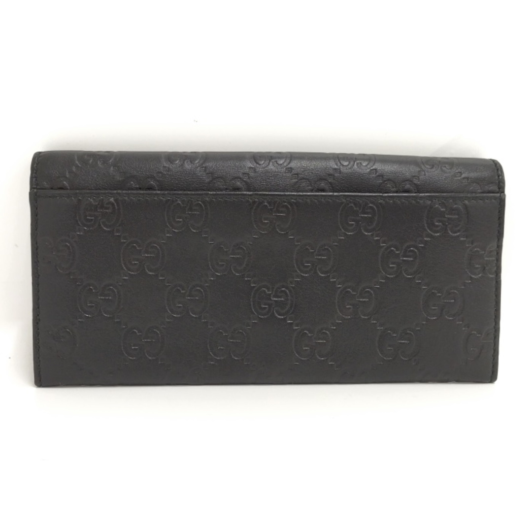 GUCCI - GUCCI 二つ折り長財布 グッチシマ レザー ブラック GUCCI - GUCCI 二つ折り長財布 グッチシマ レザー ブラック