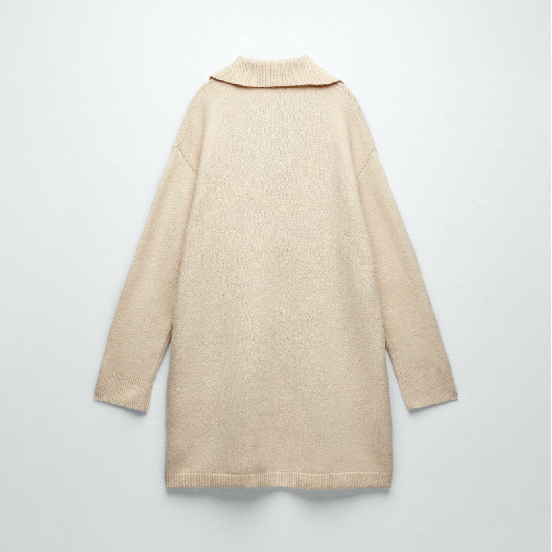 ZARA - ZARA ポロネックニットワンピース Sサイズ クリームの ZARA - ZARA ポロネックニットワンピース Sサイズ クリームの