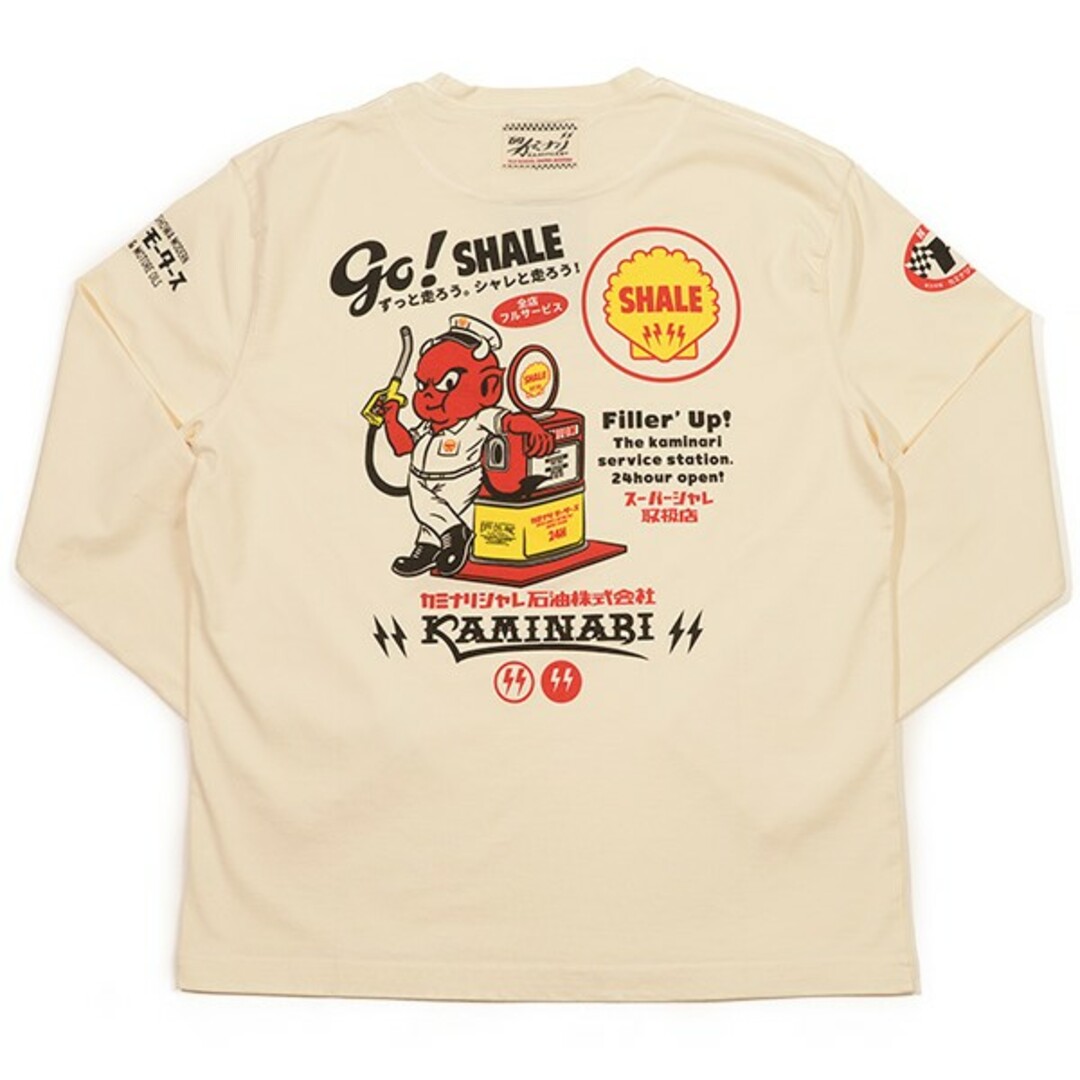 TEDMAN(テッドマン)のテッドマン×カミナリモータース/コラボ/ロンT/ホワイト/TDKMLT-100 メンズのトップス(Tシャツ/カットソー(七分/長袖))の商品写真