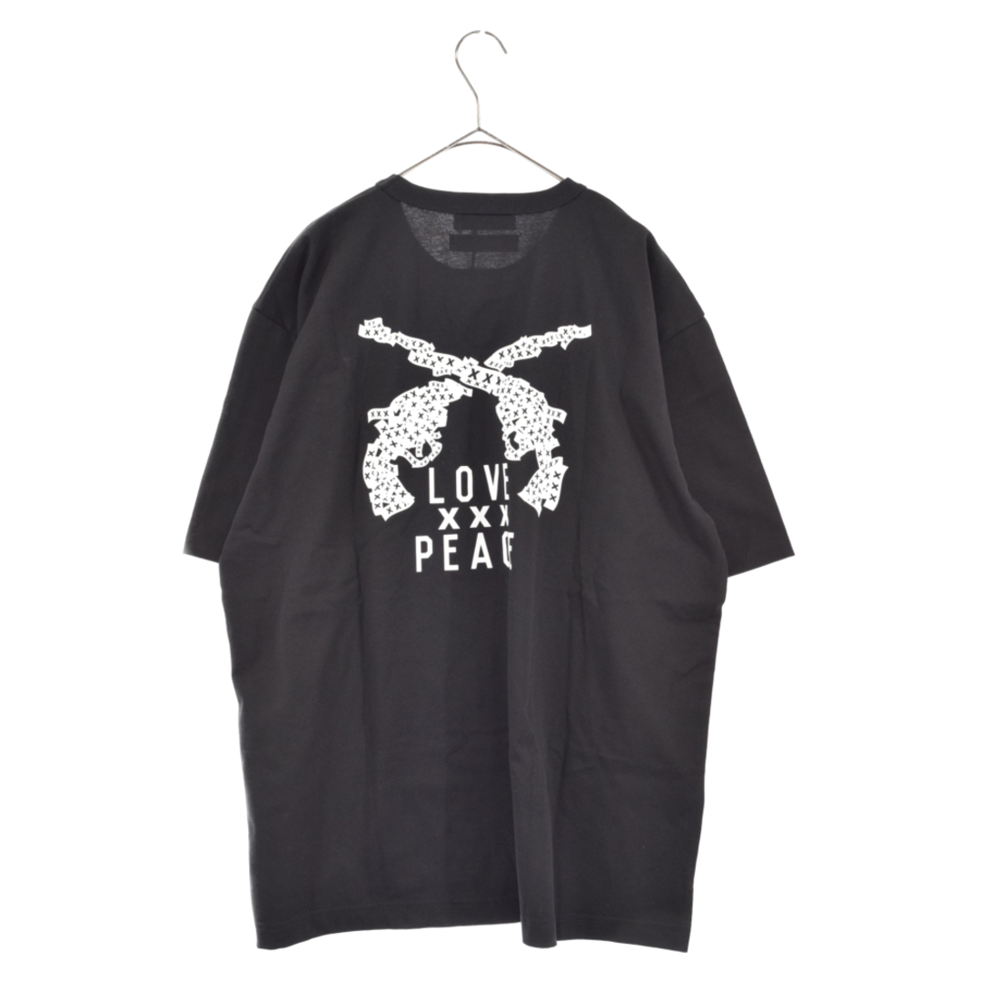 GOD SELECTION XXX ゴッドセレクショントリプルエックス ×roarguns ロゴ刺繍クルーネック半袖Tシャツ ロアー 23SRT-GS01 ブラック